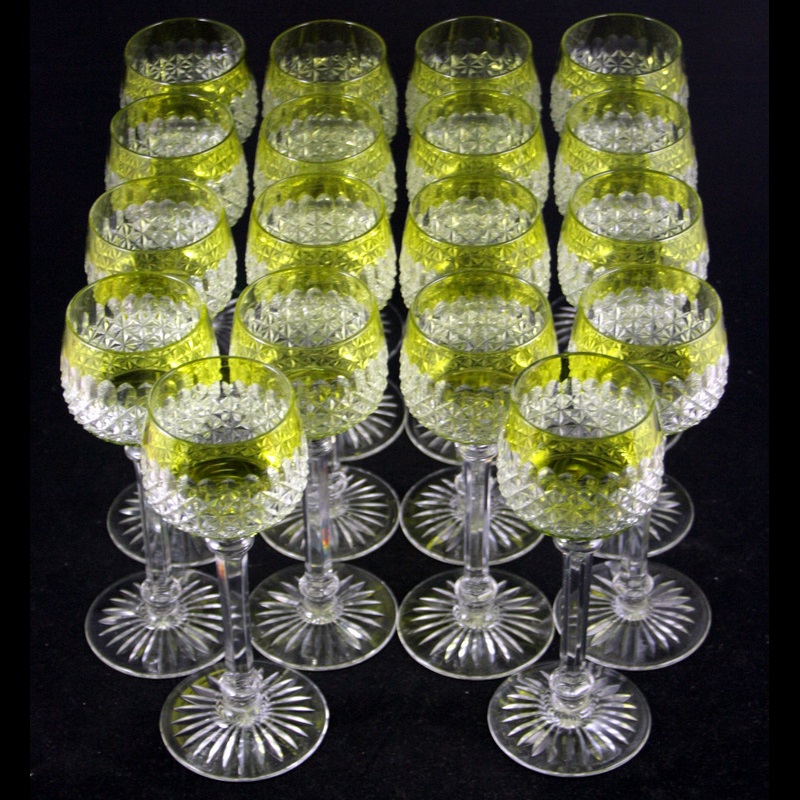 Set of French Cut Crystal Goblets (18p.)