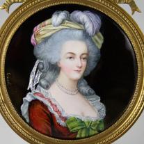 Marie Antoinette Enamel Plaque Signed "Gamet"