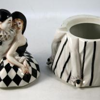 Art Deco "Pierrot and Columbine" Ceramic Box