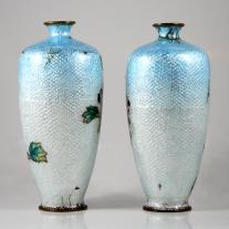 Pair of Japanese Cloisonne Enameled Vases