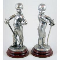 Louis Kley pair of Silverplated Figures
