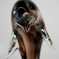 Murano Vase Depicting a Dolphin On A Base