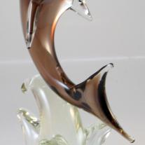 Murano Vase Depicting a Dolphin On A Base