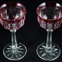 French Cut Crystal Pair of Goblets