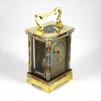 Gilt Bronze Champlevé Enamel Carriage Clock