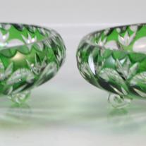 Pair of French Cut Glass Containers